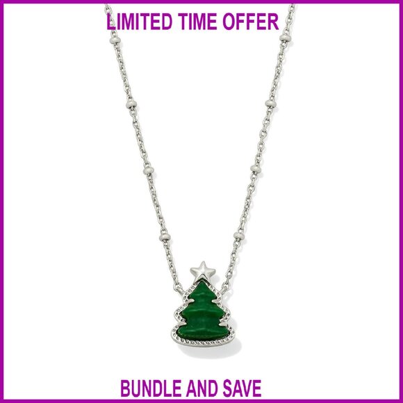 Rhodium-Plated Brass Pendant Necklace with Quartz Stone Lobster Clasp